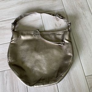 Coach champagne metallic hobo bag.